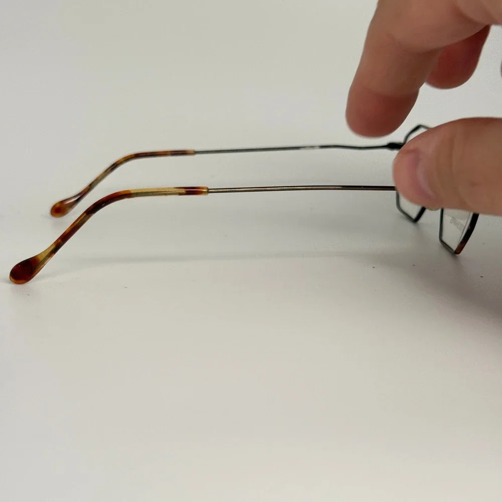 Micro Shapes Vintage Octagon Eyeglasses Gold Tortoise Geometric‎ Frames 22851